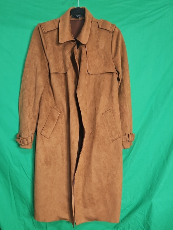 Forever 21 Jackets & Blazers - Forever 21 Womens Suede Long Trench Coat in Brown